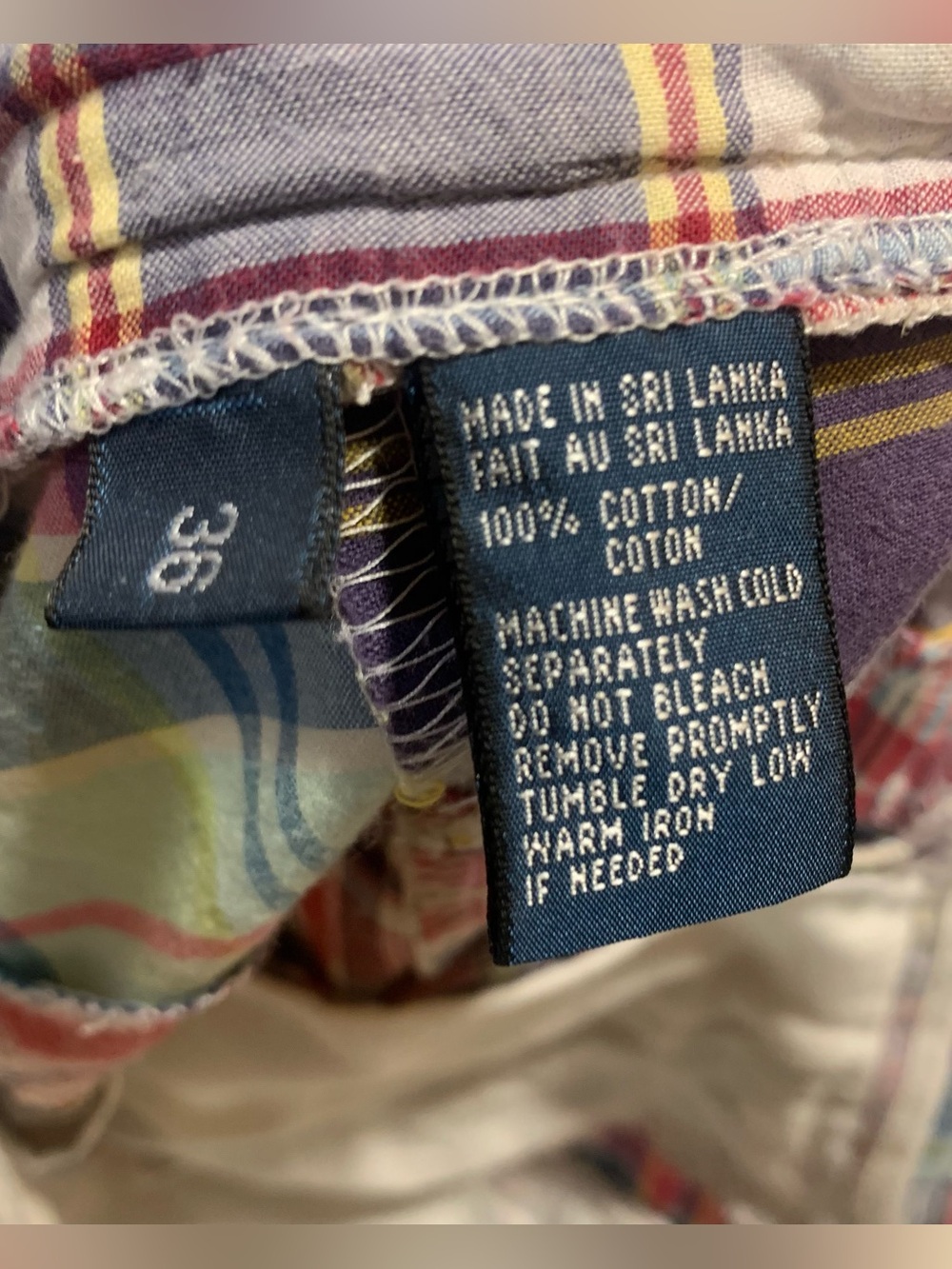 Vintage Polo Ralph Lauren Patchwork Prospect Shorts Colorful Cotton Mens Size 36 - Picture 7 of 9